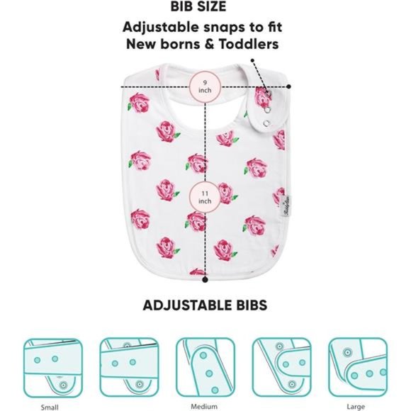 Organic Cotton Toddler Bibs,Extra Large Drooling Bibs,Teething Bibs,Feeding Bibs - Picture 3 of 6